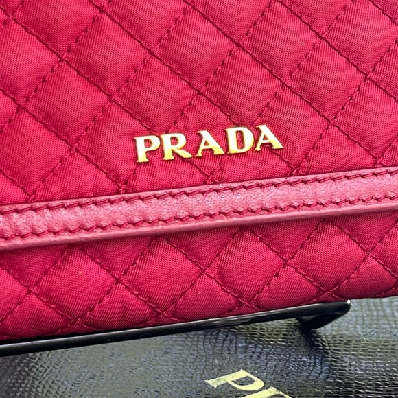 PRADA Tessuto Nylon Quilted Continental Flap Wallet Ibisco - Picture 6 of 16